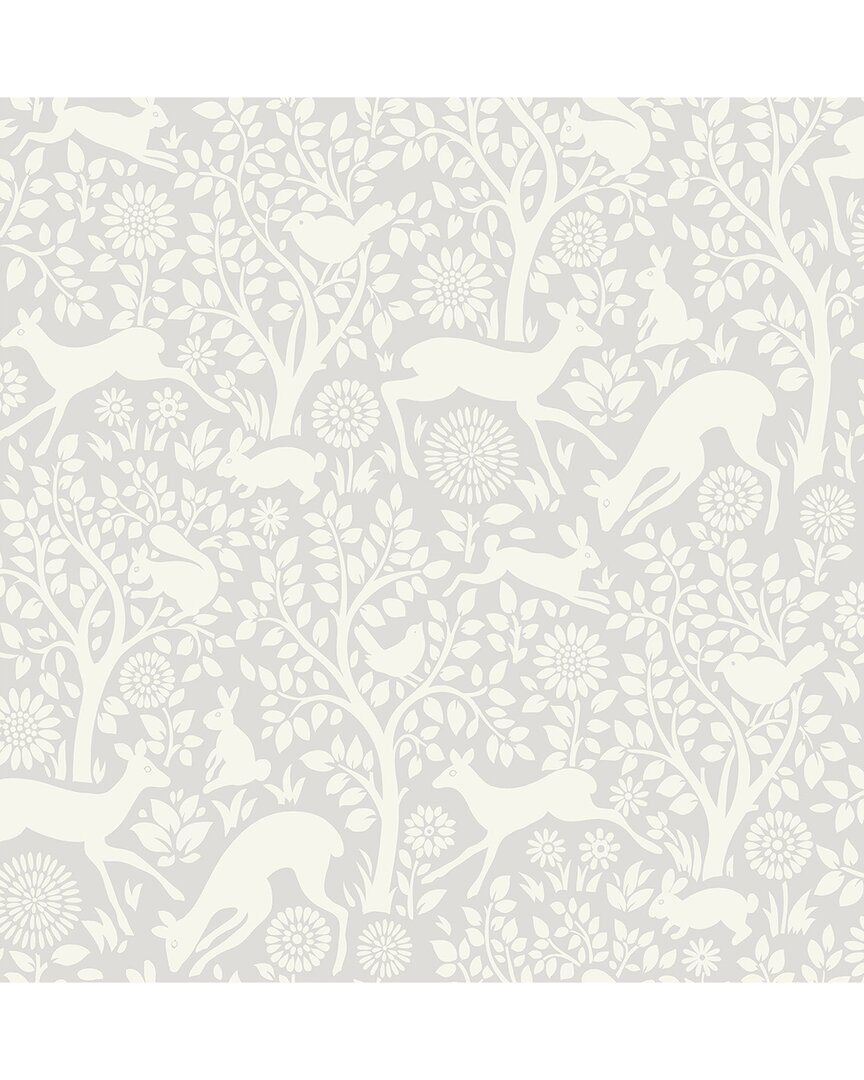 NUWALLPAPER NUWALLPAPER GREY MERRIMENT PEEL & STICK WALLPAPER