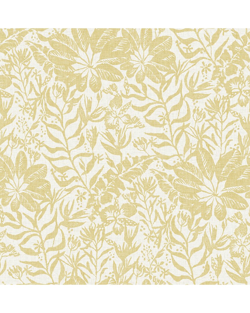 NUWALLPAPER NUWALLPAPER YELLOW FOLIOLE PEEL & STICK WALLPAPER
