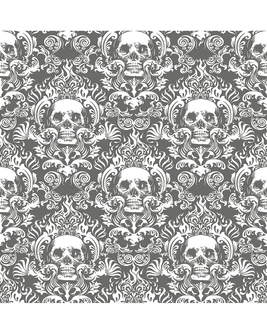 NUWALLPAPER NUWALLPAPER GREY FIERI PEEL & STICK WALLPAPER