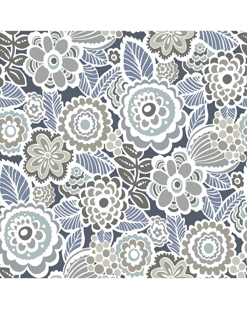 NUWALLPAPER NUWALLPAPER DREAM ON NAVY PEEL & STICK WALLPAPER