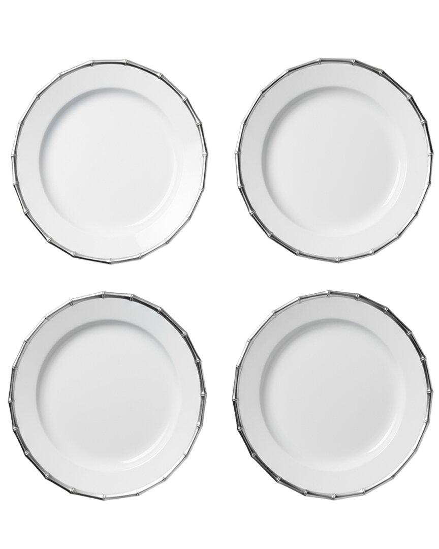 American Atelier Bamboo Plated Set Of 4 Charger Plates In White