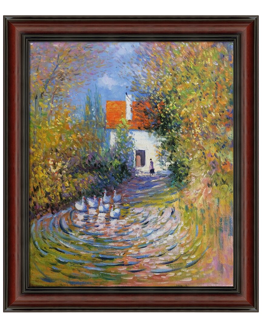 Overstock Art La Pastiche Geese In The Creek Framed Wall Art By Claude Monet In Multicolor