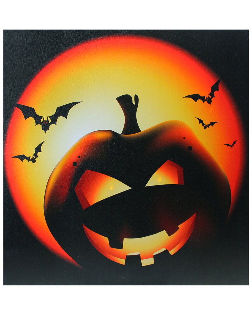 Northlight Led Lighted Bats & Jack O'lantern Halloween Wall Decor In Black