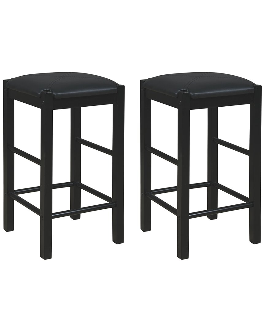 Linon Tavern Set Of 2 Counter Stools In Black