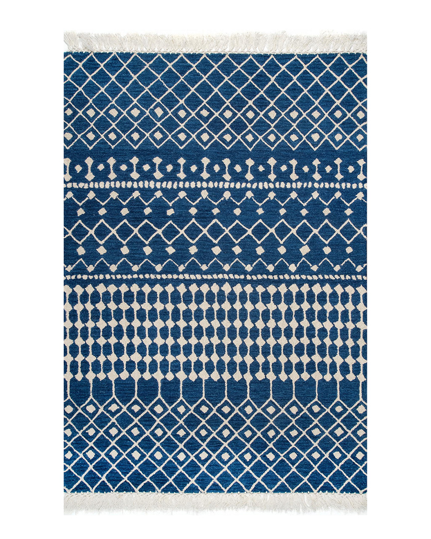 Nuloom Emmeline Wool Modern Trellis Blue Rug
