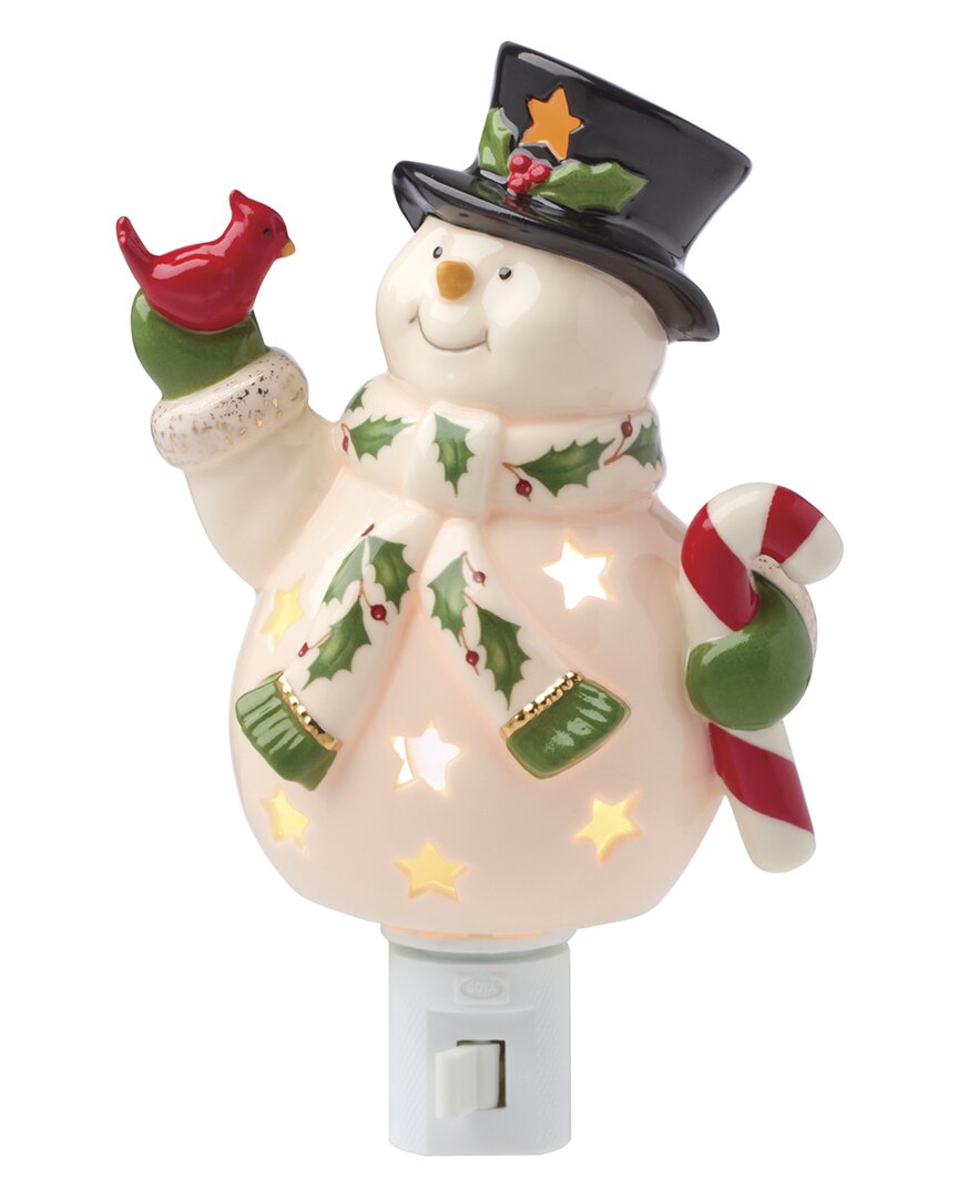 Lenox Happy Holly Days Snowman Night Light In Multi