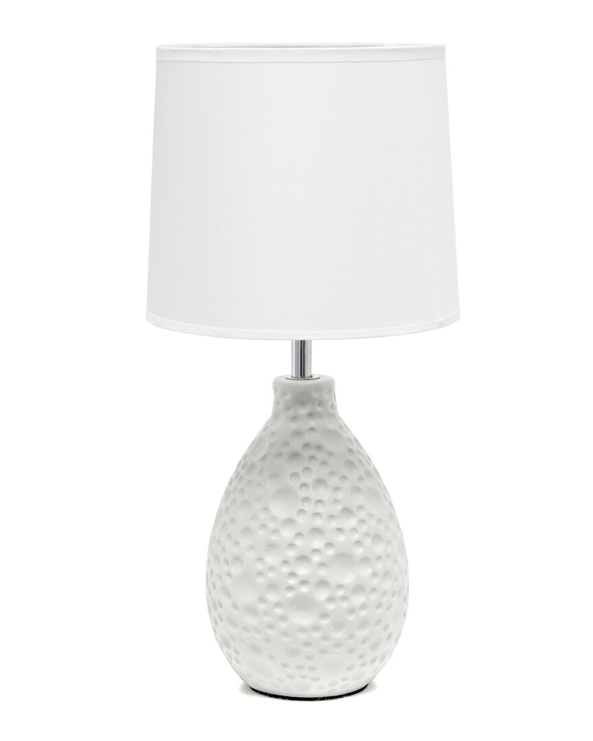 Lalia Home Essentix 14.17in Traditional Ceramic Table Desk Lamp In White