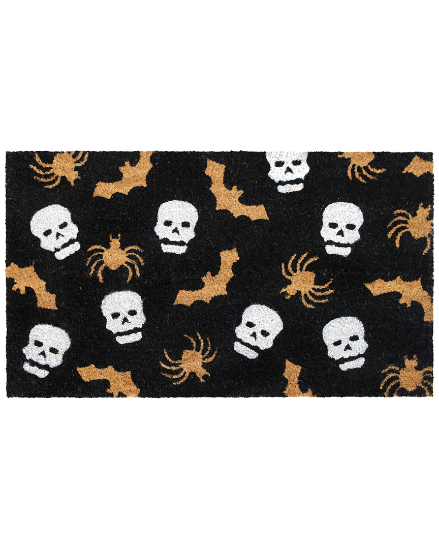 Master Weave Rug Smith Spider Web & Skeletons Doormat In Black