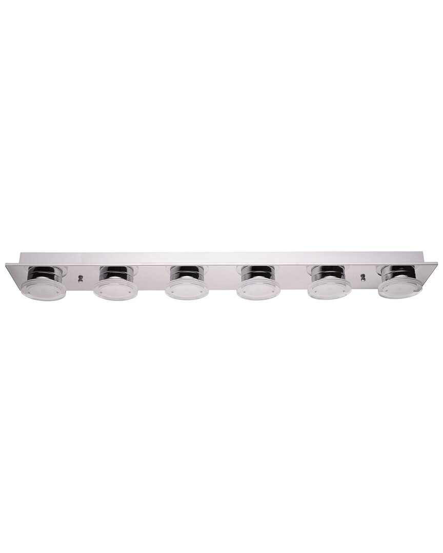 Eglo Cisterno 6 Light Led Bath/vanity Light With Chrome Finish & Satin & Clear Acrylic Shades