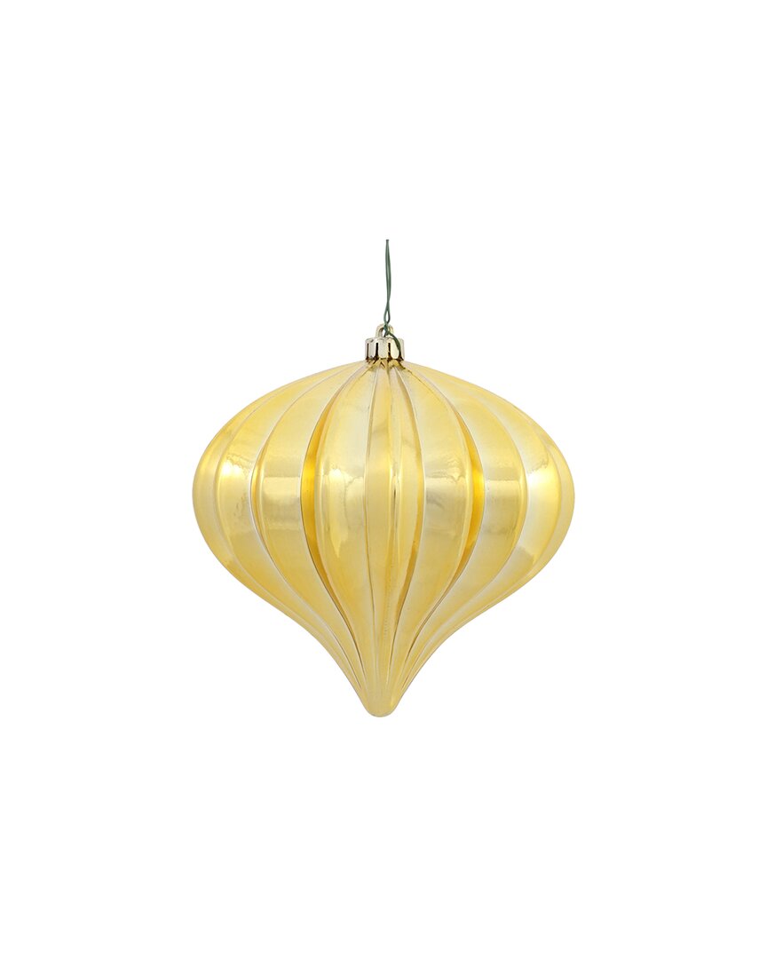 Vickerman Set Of 3 Indoor/outdoor 6in Gold Onion Christmas Ornaments