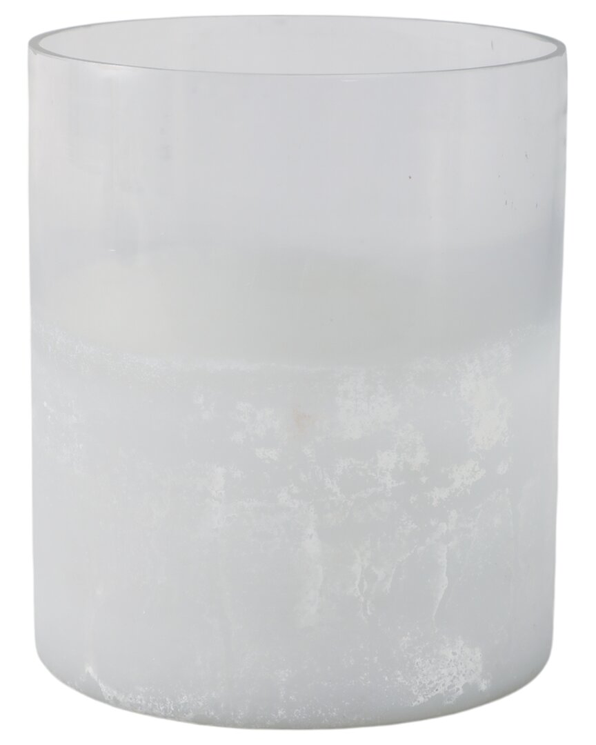Sagebrook Home 6x5in Frosted Bottom Hurricane In White