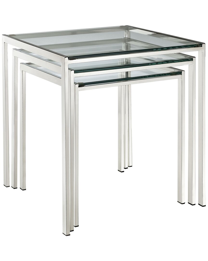 Modway Nimble Nesting Table In Silver