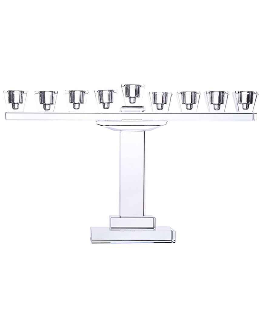 Noble Gift Crystal Menorah On Stand In Clear