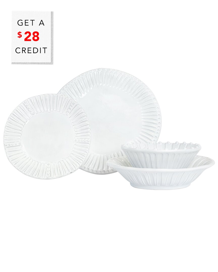 Vietri Incanto Stripe Four-piece Place Setting With $28 Credit In White