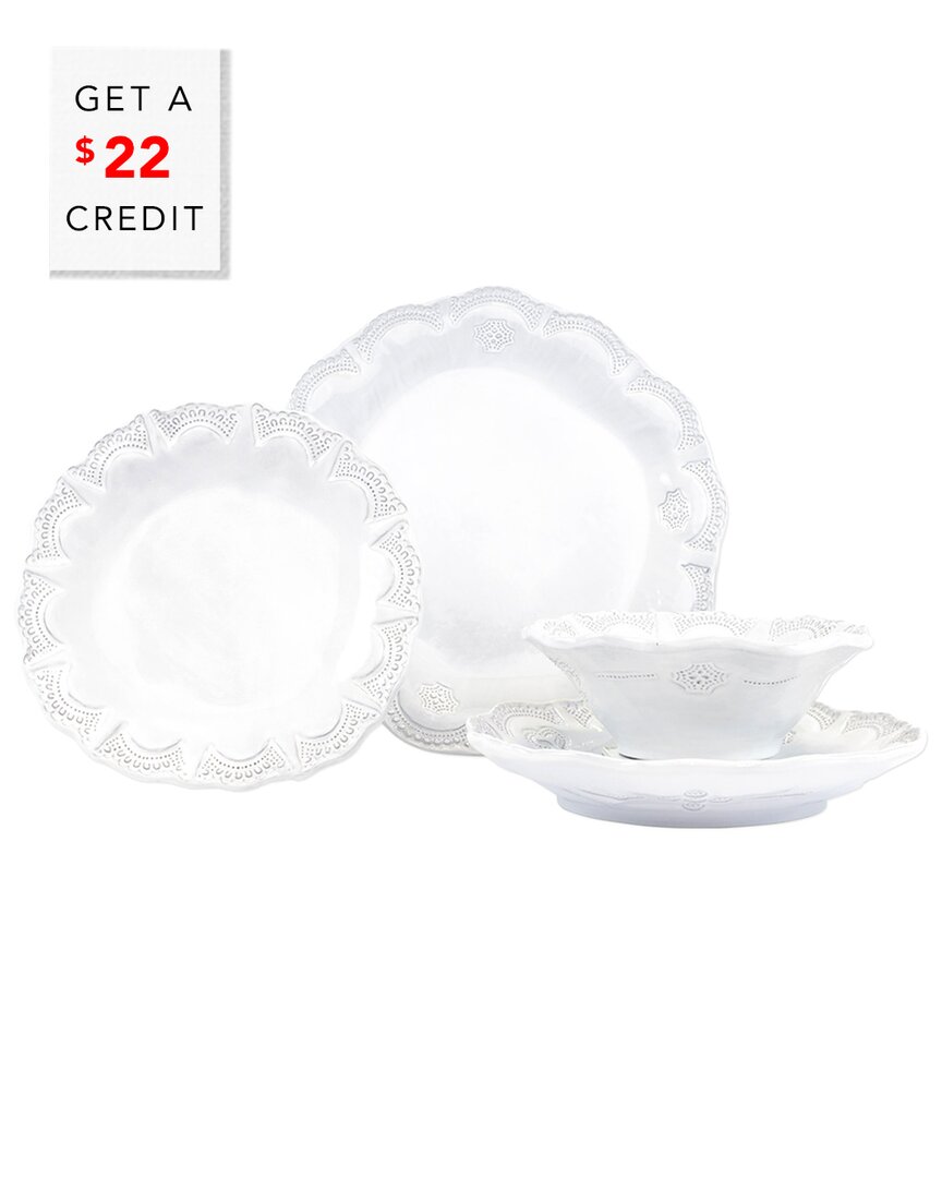 Shop Vietri Incanto Lace Four-piece Place Setting With $22 Credit In White