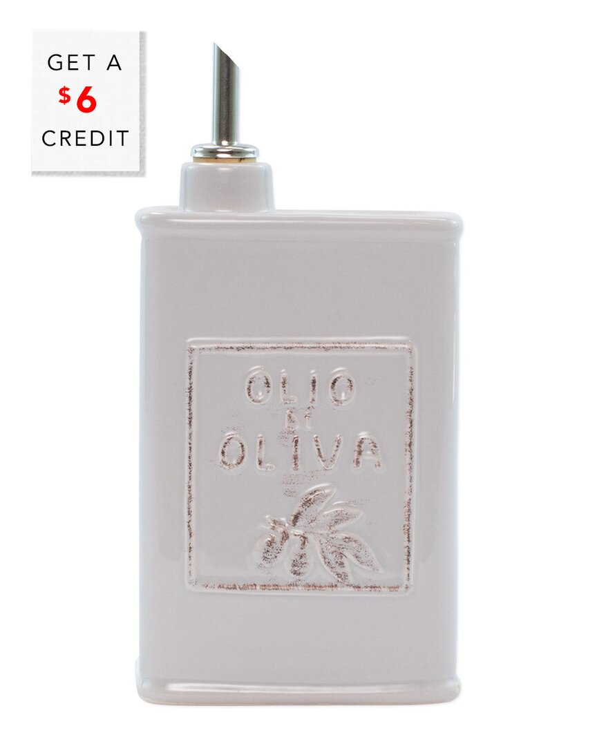 VIETRI VIETRI LASTRA LIGHT GREY OLIVE OIL CAN WITH $6 CREDIT
