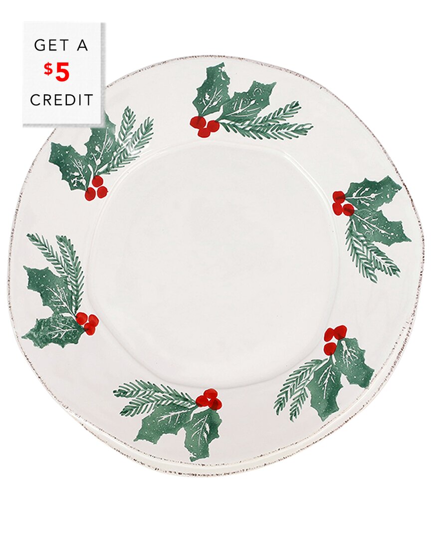 Vietri Lastra Evergreen European Dinner Plate With $5 Credit In Green