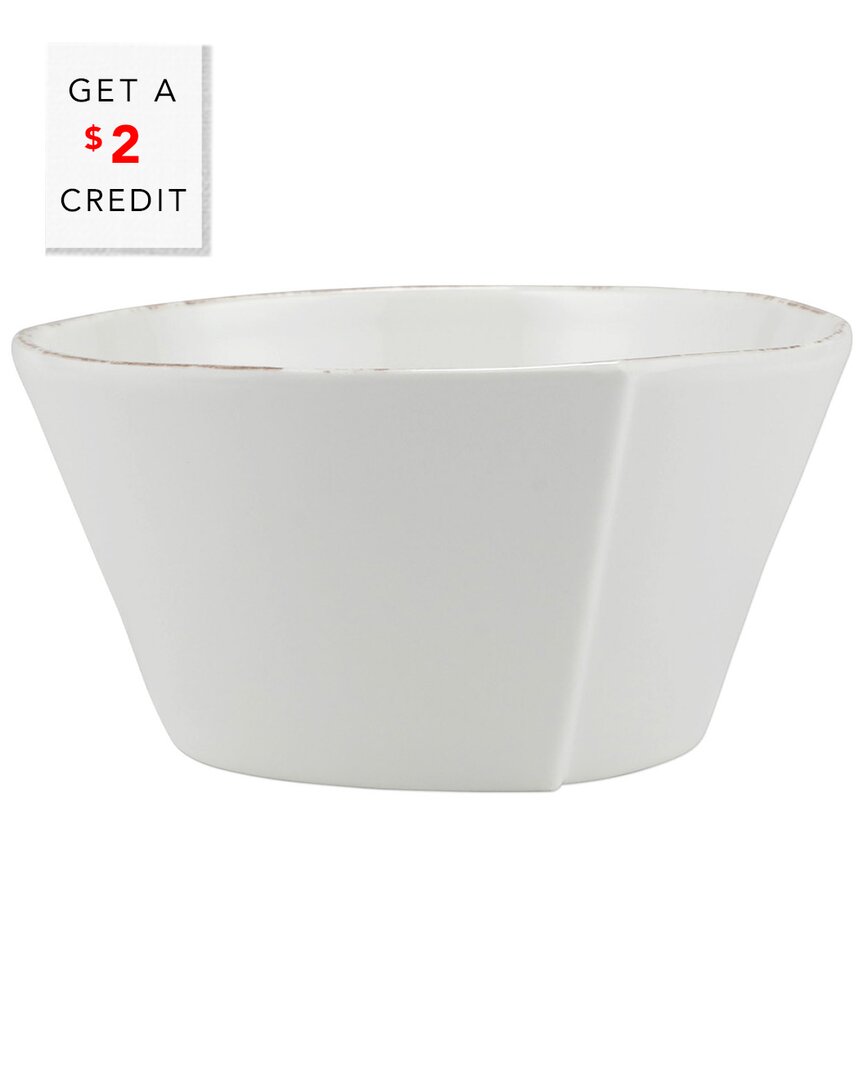 Vietri Melamine Lastra Holiday Stacking Cereal Bowl With $2 Credit In White
