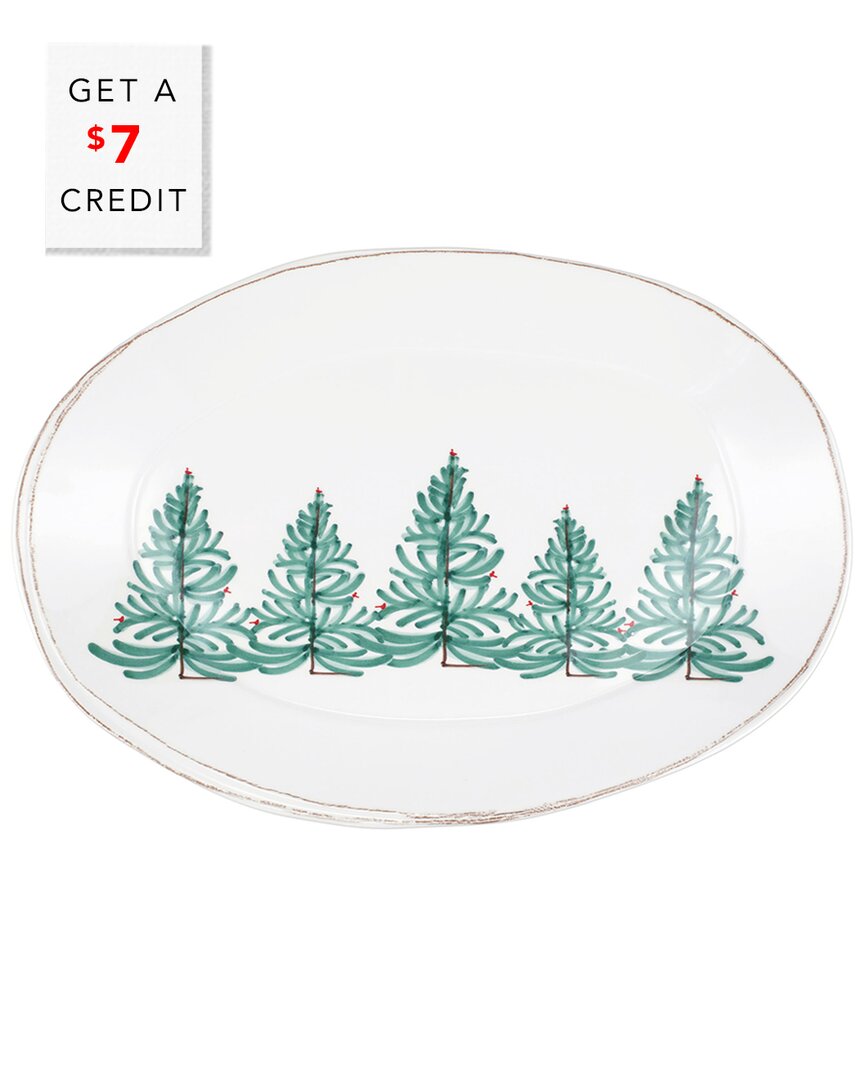 Shop Vietri Melamine Lastra Holiday Oval Platter With $7 Credit In White