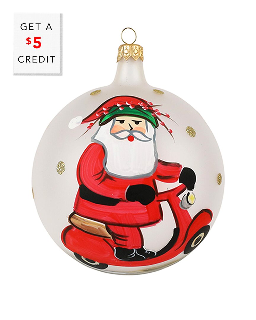 Vietri Old St. Nick Vespa Ornament With $5 Credit In Red