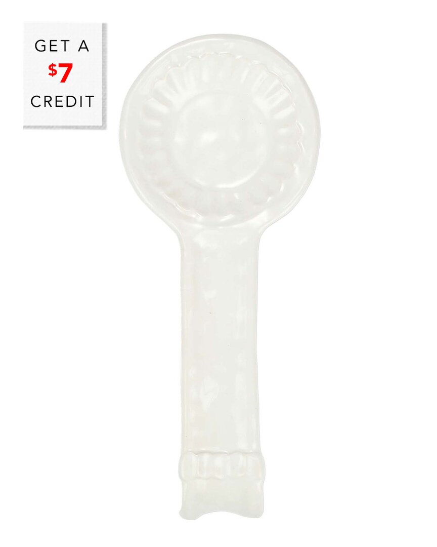 Vietri Pietra Serena Spoon Rest With $7 Credit In White