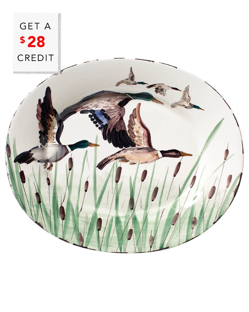 Shop Vietri Wildlife Mallard Large Oval Platter With $28 Credit