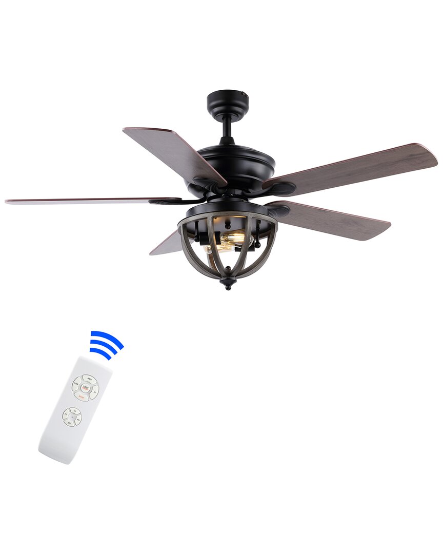 Shop Jonathan Y Jasper 52in 2-light Dome Shade Led Ceiling Fan With Remote In Black