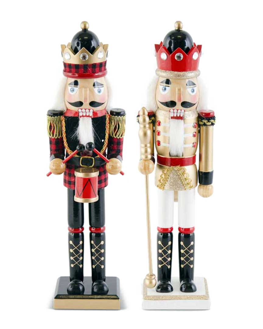 K&K Interiors Set Of Two Wood Nutcrackers Multi eBay