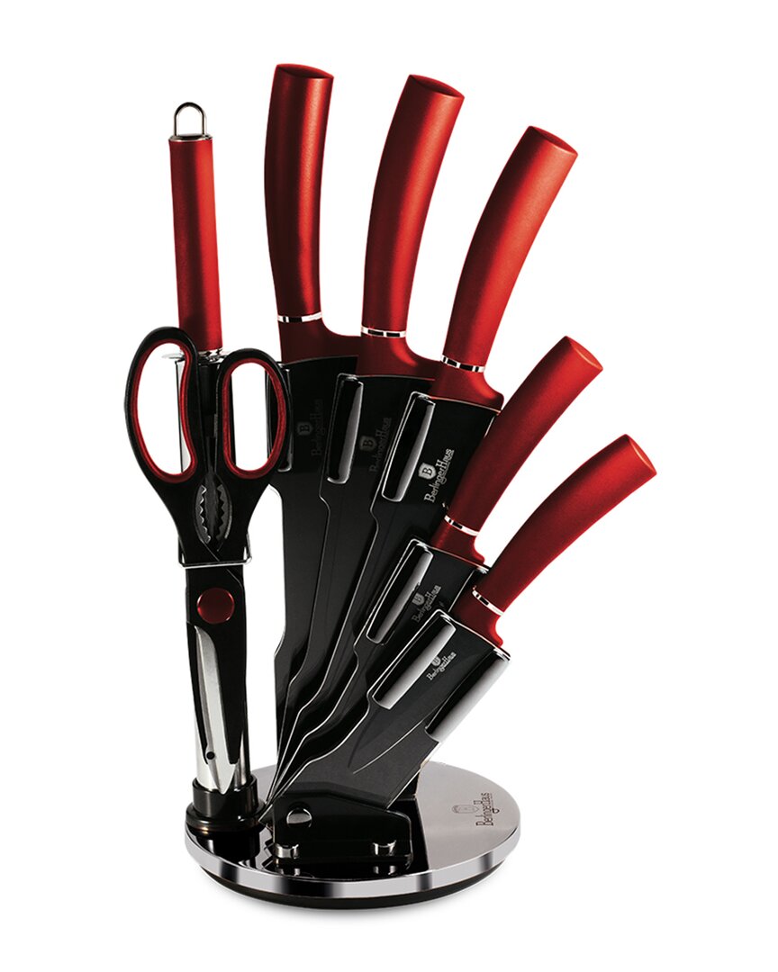 Shop Berlinger Haus 8pc Knife Set W/ Acrylic Stand In Burgundy