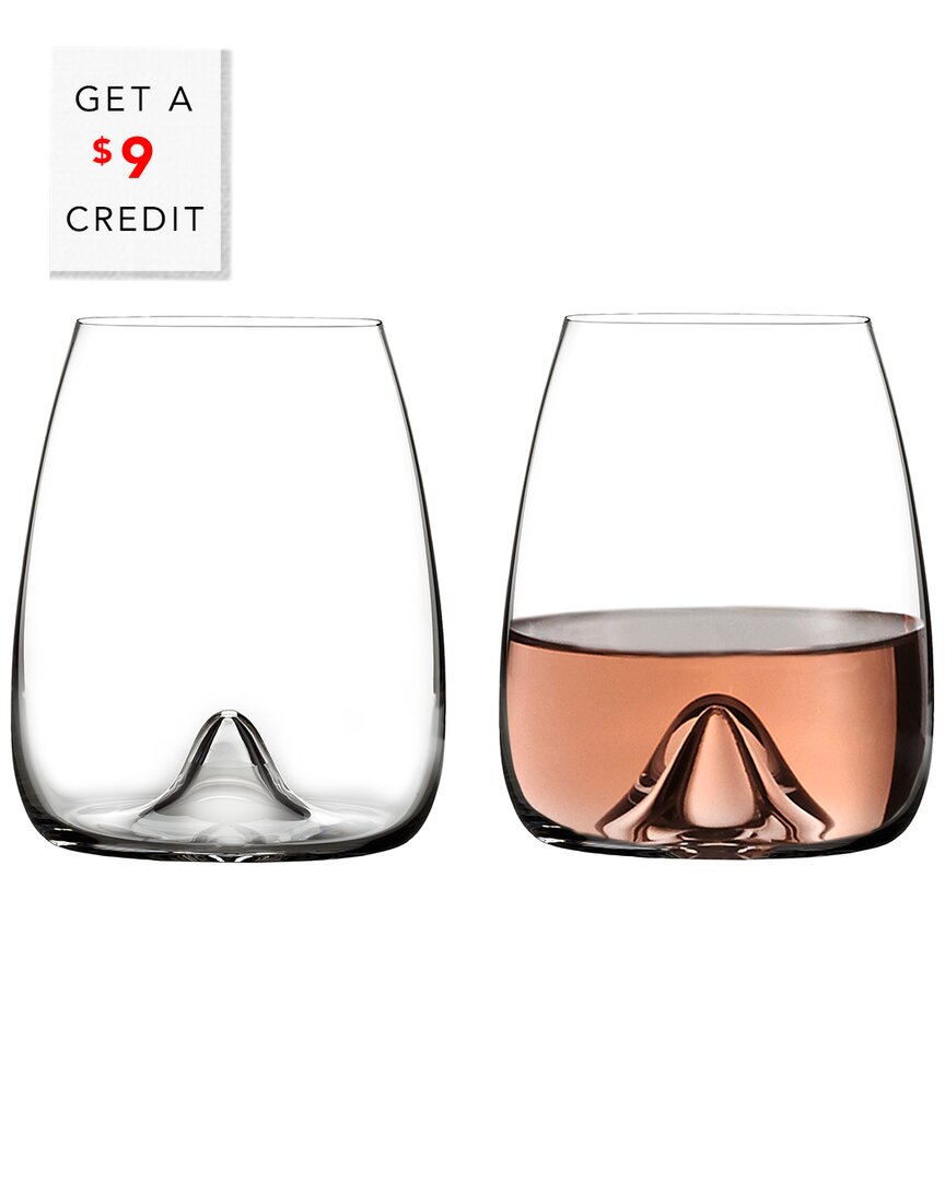 Waterford Set Of 2 Elegance Stemless Wine Glasses With $9 Credit