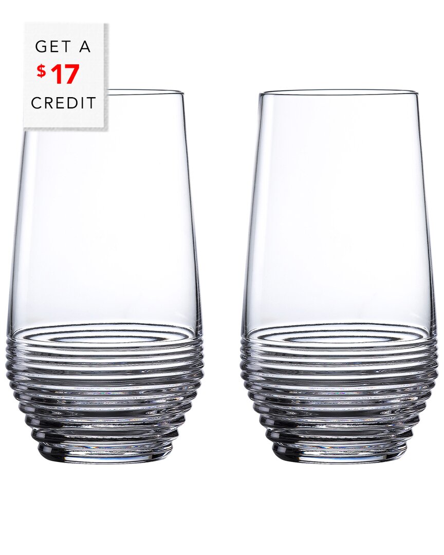 Waterford Set Of 2 Mixology Circon Hiball Glasses With $17 Credit