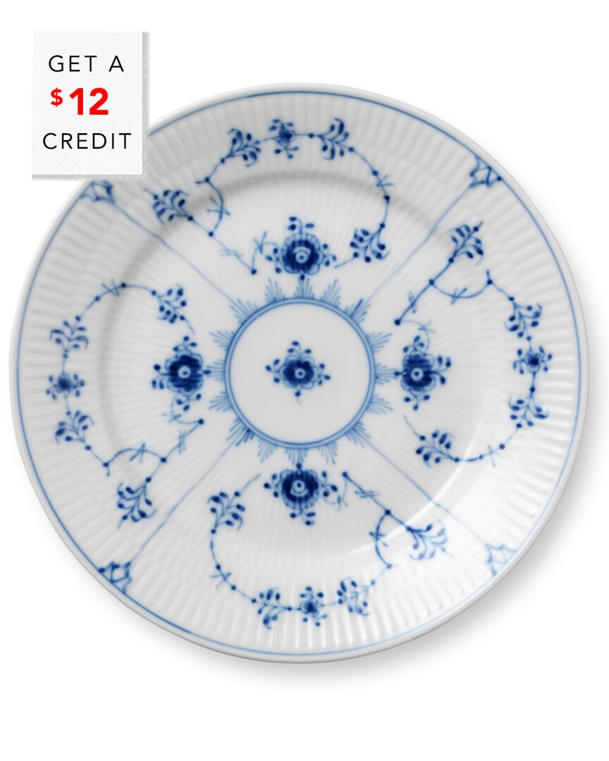 Royal Copenhagen 7.5in Fluted Plain Dessert Plate With $12 Credit