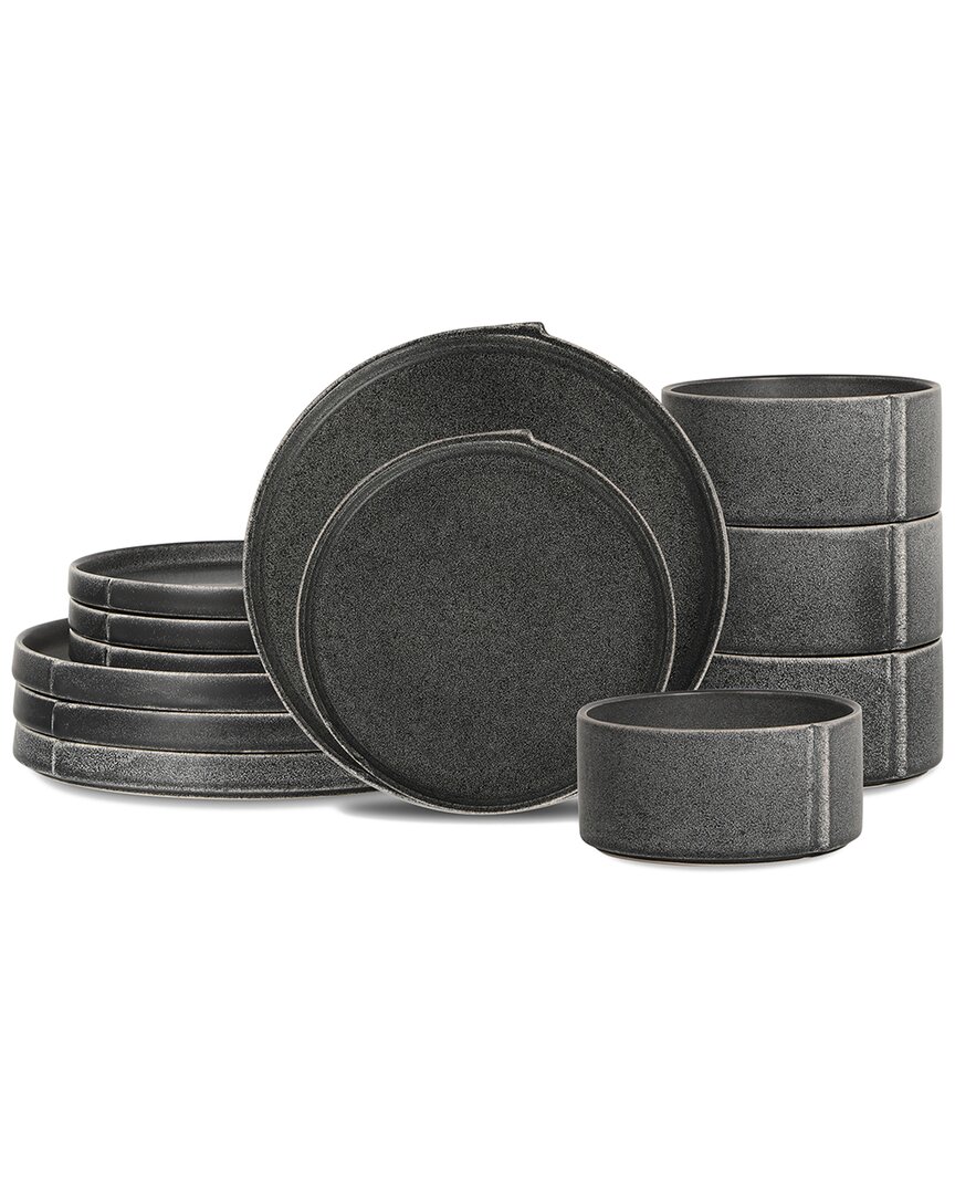 Stone Lain Bao 12pc Dinnerware Set In Grey