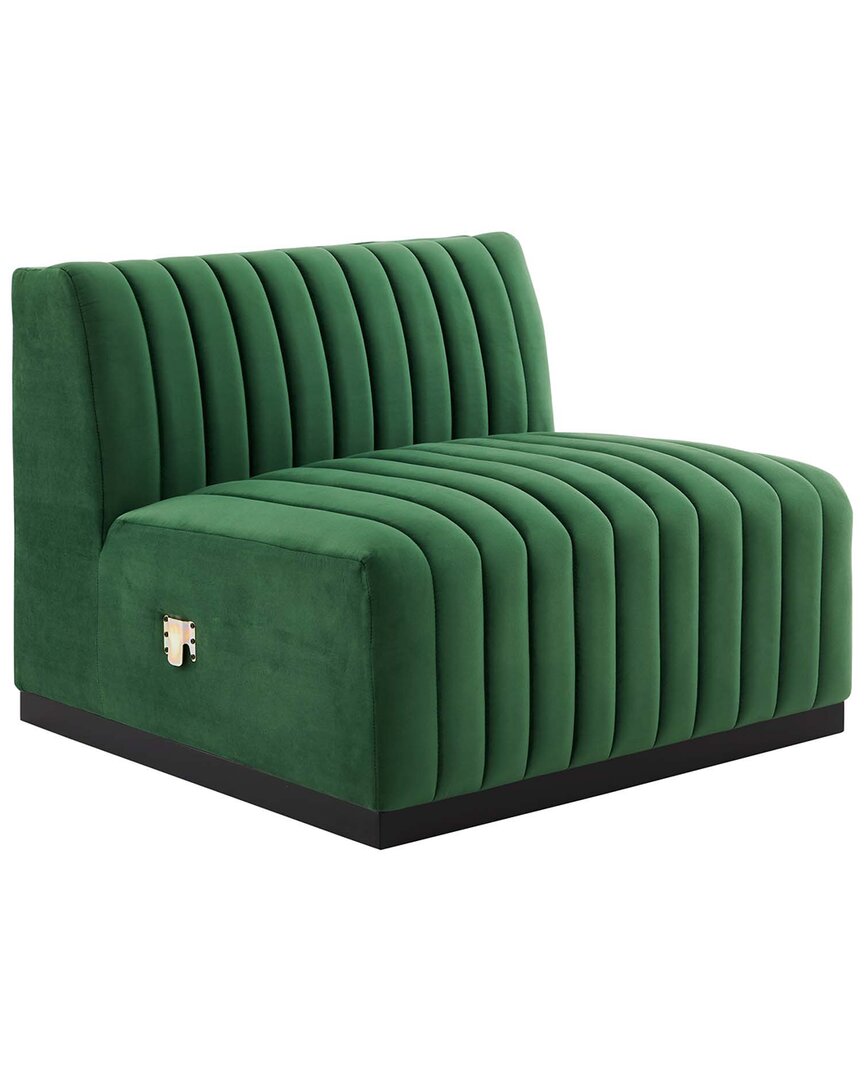 MODWAY MODWAY CONJURE CHANNEL TUFTED PERFORMANCE VELVET ARMLESS CHAIR 