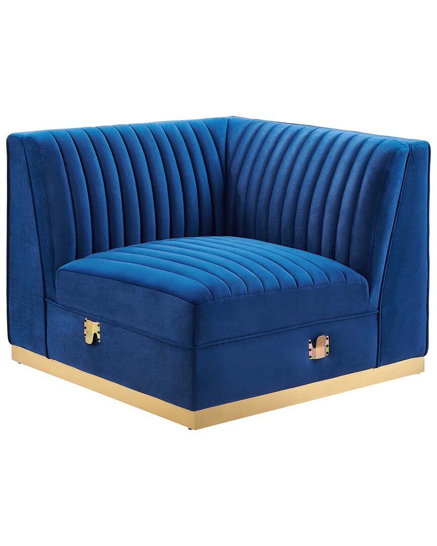 Modway Sanguine Channel Tufted Performance Velvet Modular Sectional Sofa Left Corner Chair