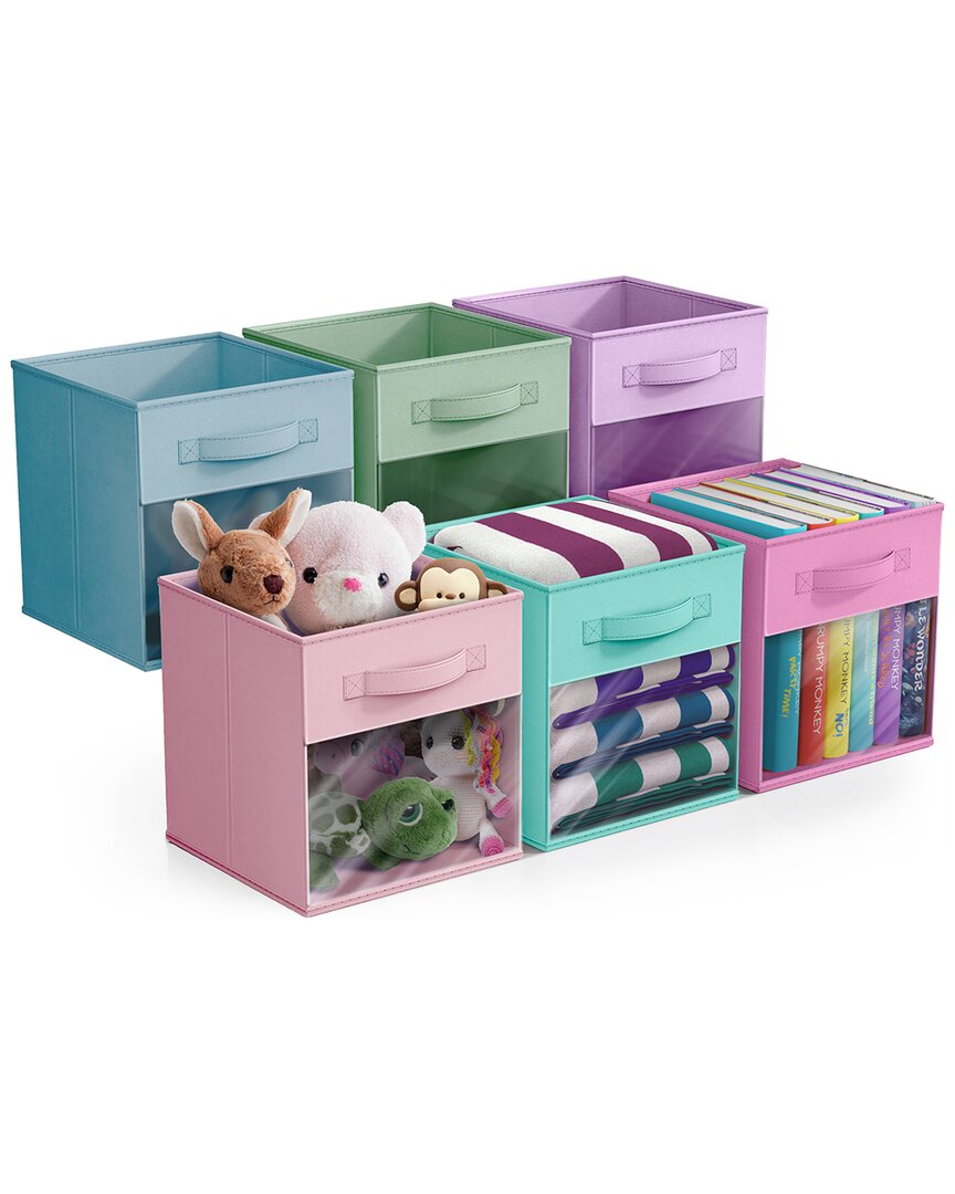 Sorbus 11in 6 Pack Collapsible Fabric Storage Bins In Multi