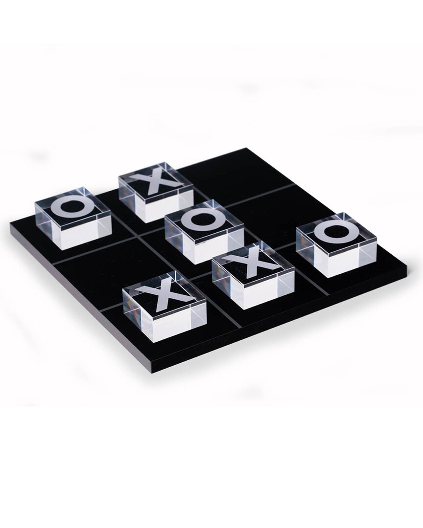 Bey-berk Vince Acrylic Tic-tac-toe Set In Black