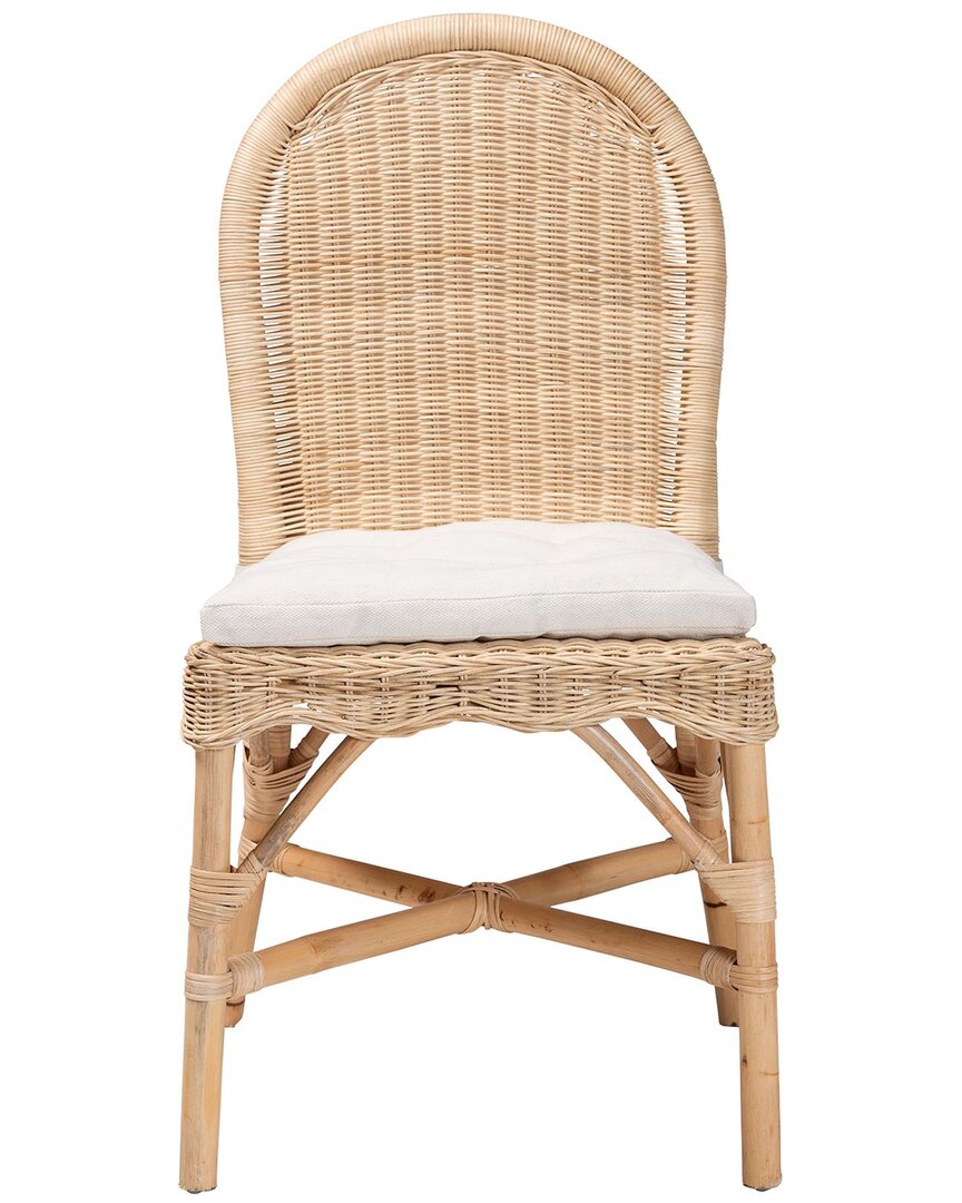 Baxton Studio Bilu Bohemian Rattan Dining Chair In Neutral