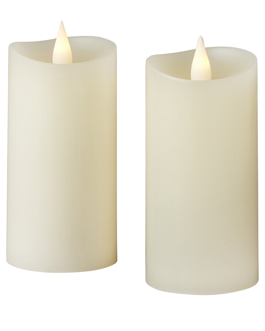 Seasonal Llc Set Of 2 Classic Motion Flameless Candles In White