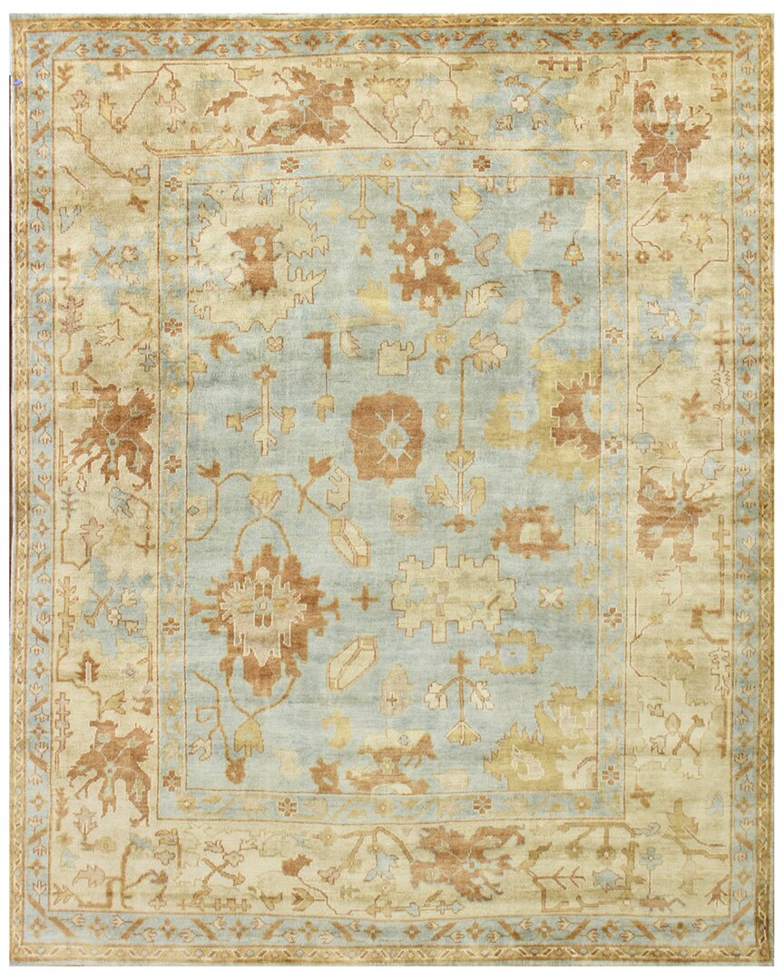 Exquisite Rugs Antique Weave Oushak Hand-knotted New Zealand Wool Area Rug In Blue