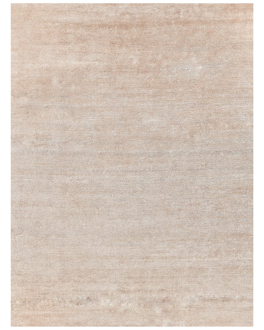 Exquisite Rugs Plush Hand-knotted Bamboo Silk & Mohair Area Rug In Beige