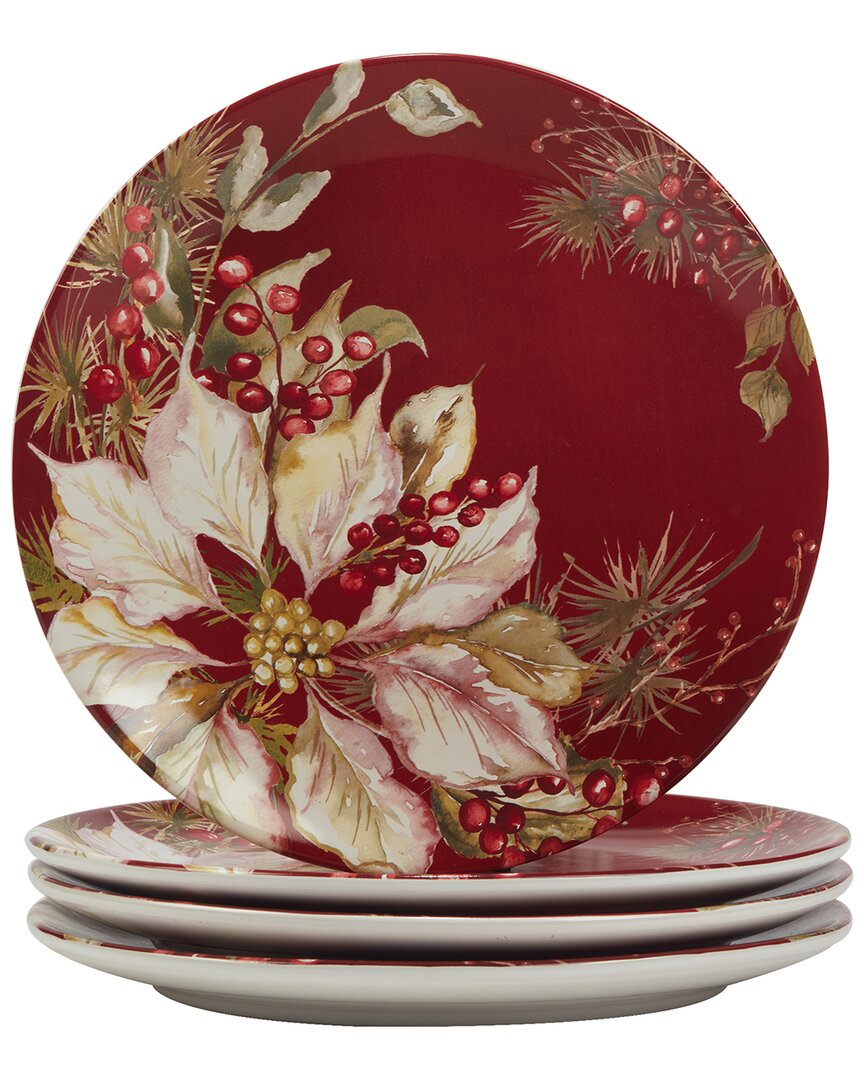 Certified International Winters Joy 11" Dinner Plates Set Of 4