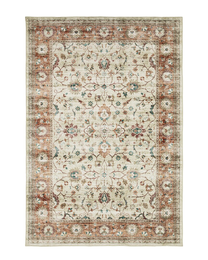 Stylehaven Stellar Vintage Bordered Traditional Washable Area Rug In Ivory