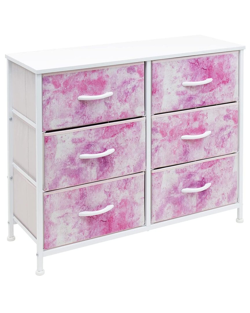 Shop Sorbus 6 Drawer Storage Cube Dresser In Pink