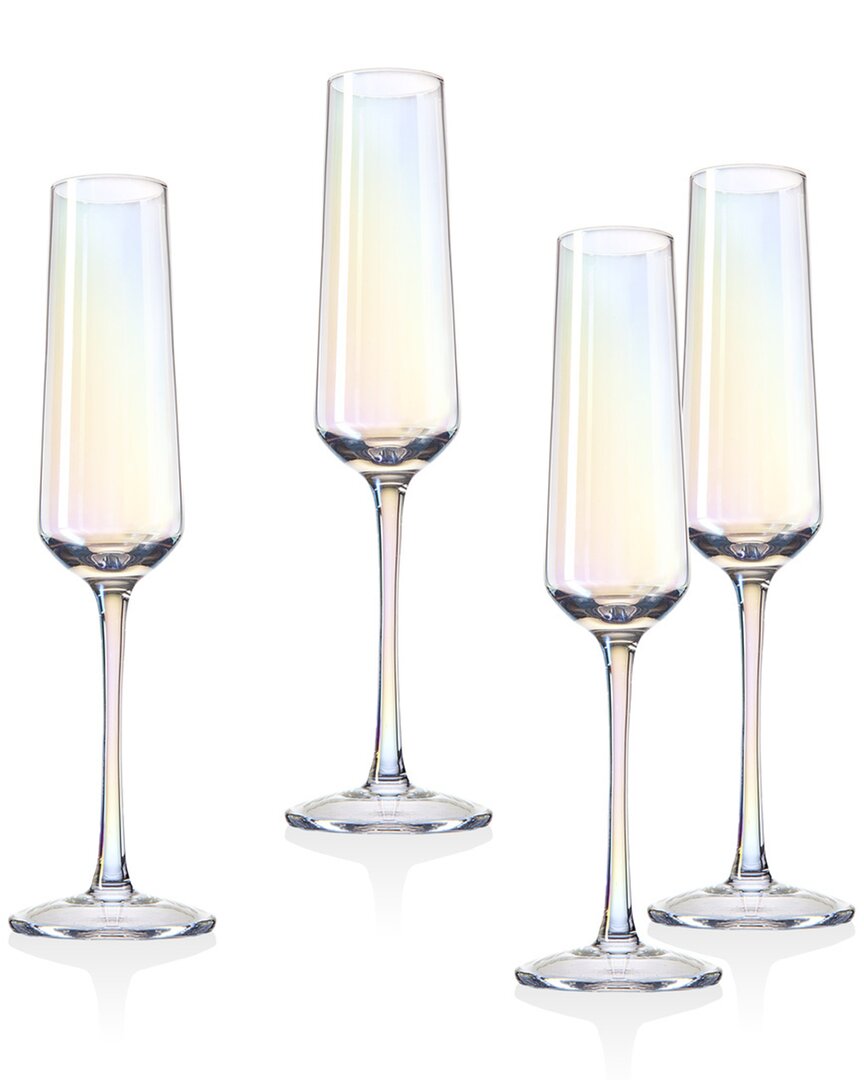 Godinger Sedona Champagne Flute Glasses (set Of 4) In Multi
