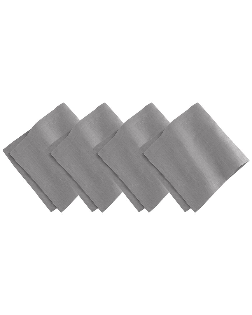 Villeroy & Boch Set Of 4 La Classica Luxury Linen Fabric Napkins In Gray
