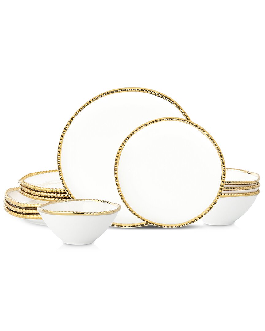 Christian Siriano Akoya 12pc Porcelain Dinnerware Set