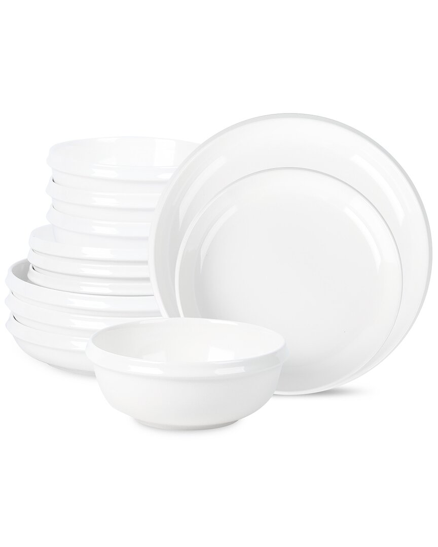Stone Lain Verso 12pc Dinnerware Set In White