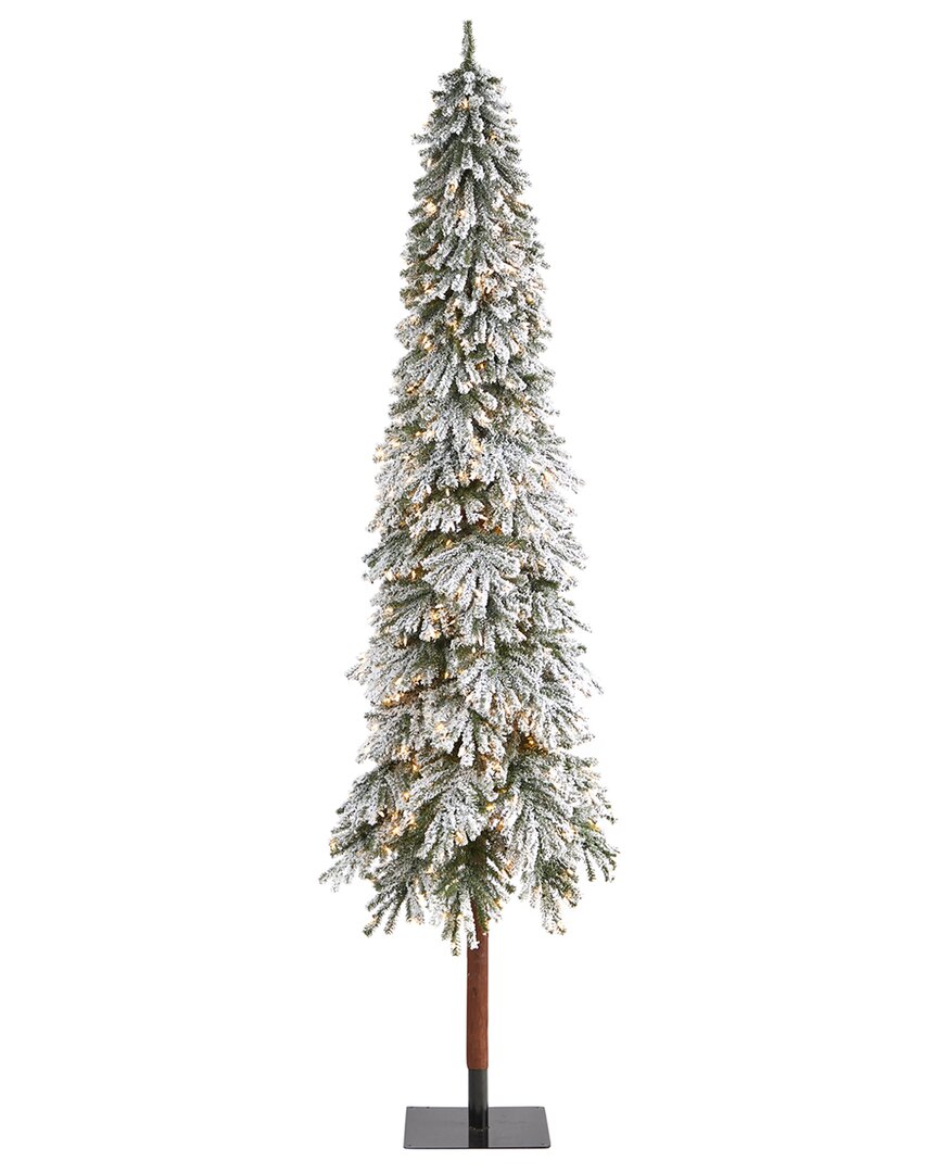Nearly Natural 9ft. Flocked Grand Alpine Artificial Christmas Tree In White