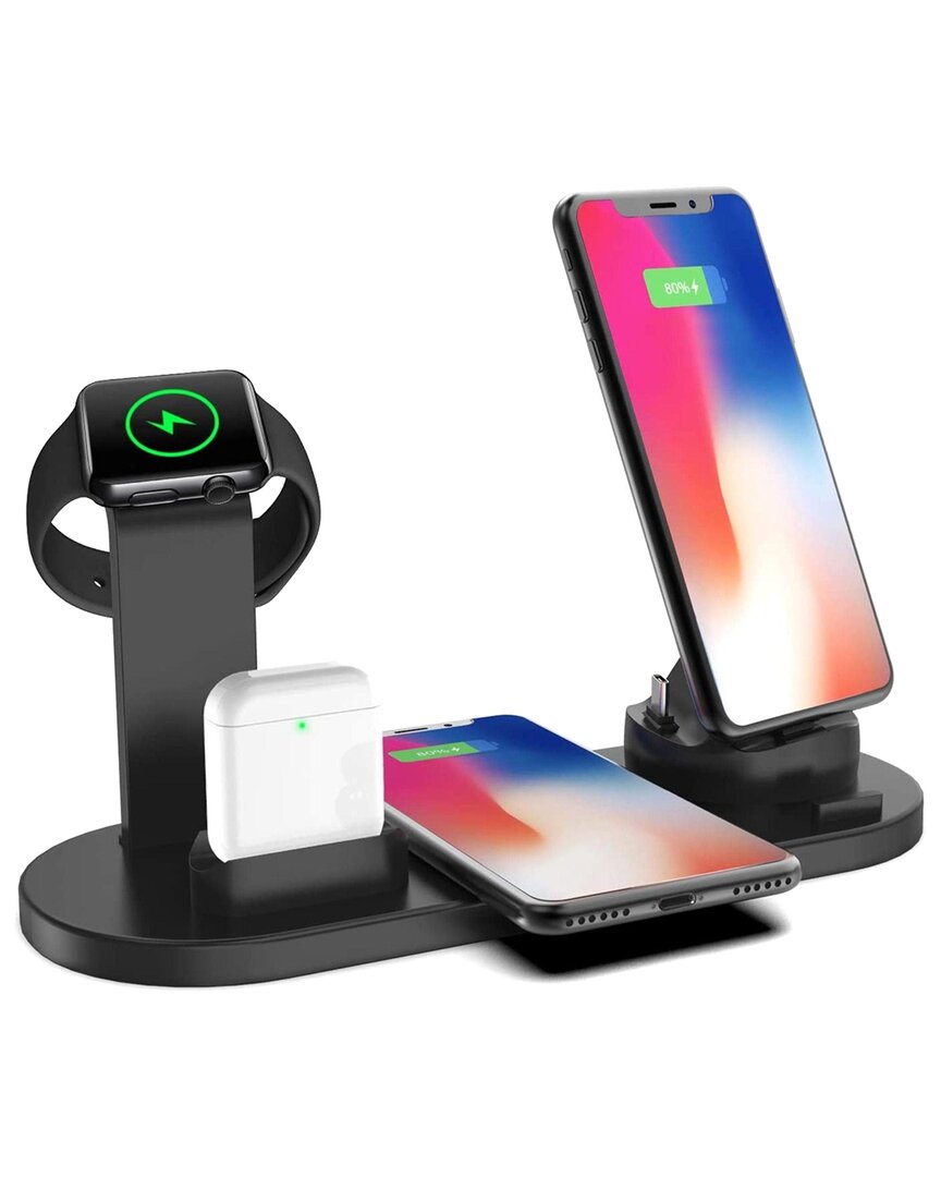 Vysn Chargeup 6-in-1 Wireless Charging Station With Watch Charger In Black